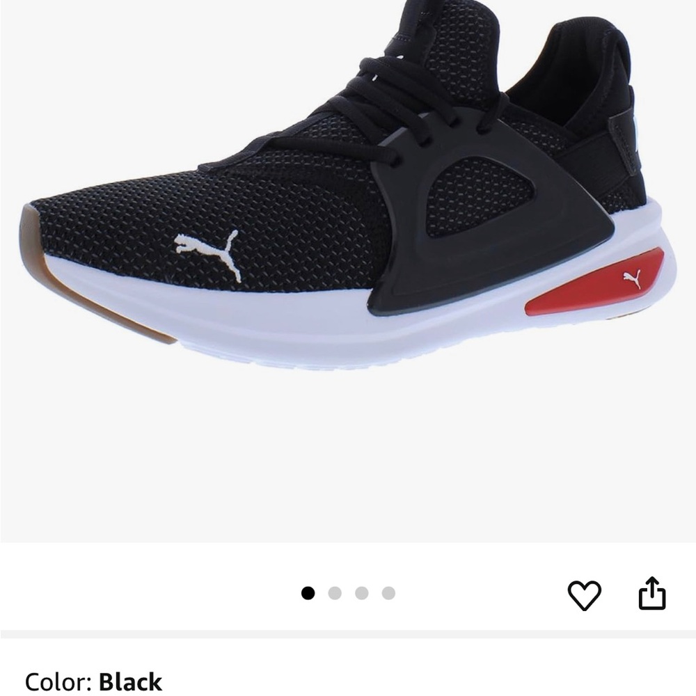 Puma Black and Red SoftRide Enzo Evo Knit Running Shoes